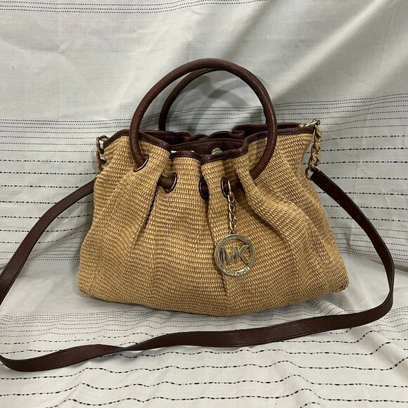 Michael by Michael Kors Natural Straw Satchel Bag - Picture 1 of 6